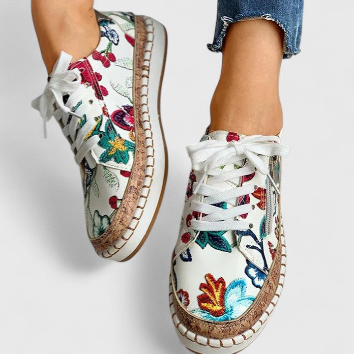 San Candido Floral Stitch Sneakers
