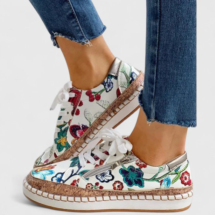 San Candido Floral Stitch Sneakers