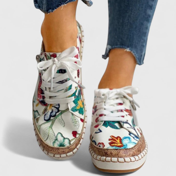 San Candido Floral Stitch Sneakers