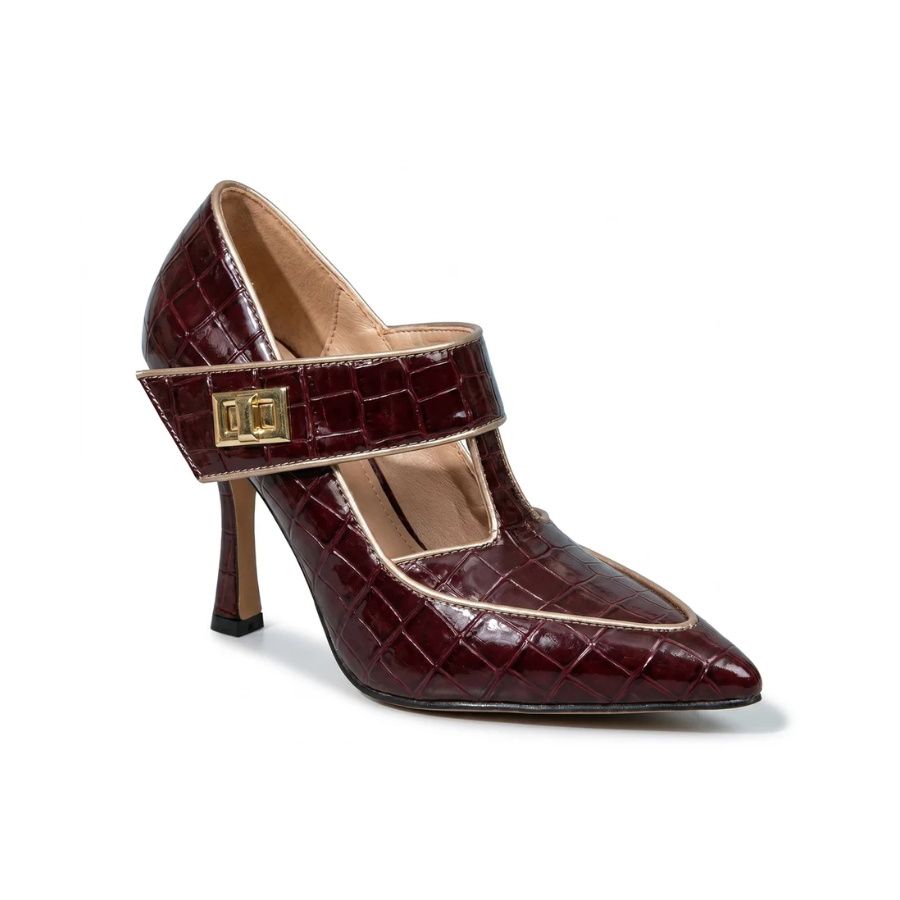 Cassian Croc-Embossed Heels
