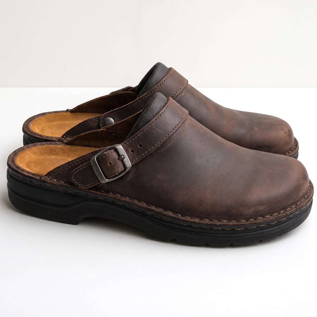 Brooklyn Buckled Suede Comfort Slides