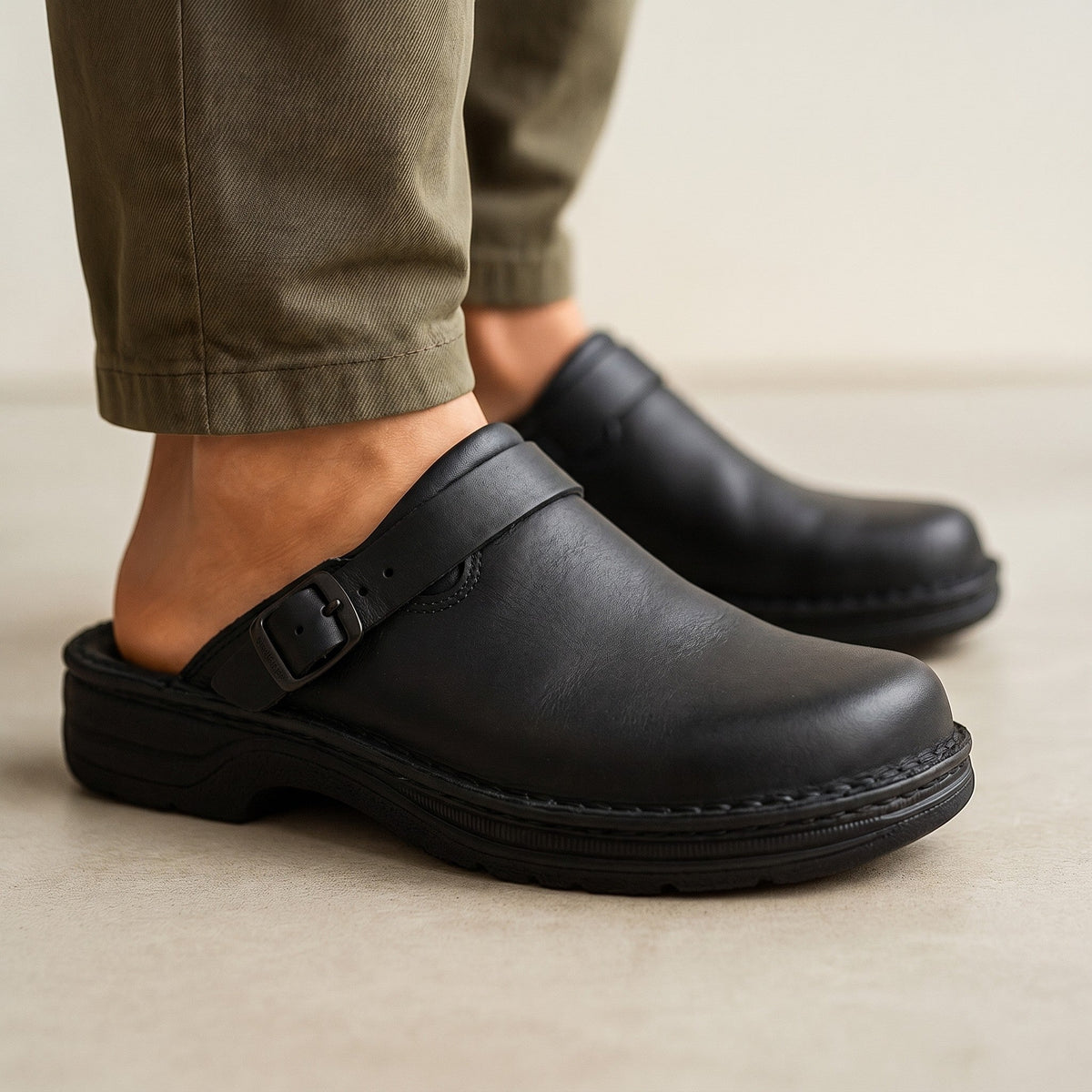 Brooklyn Buckled Suede Comfort Slides