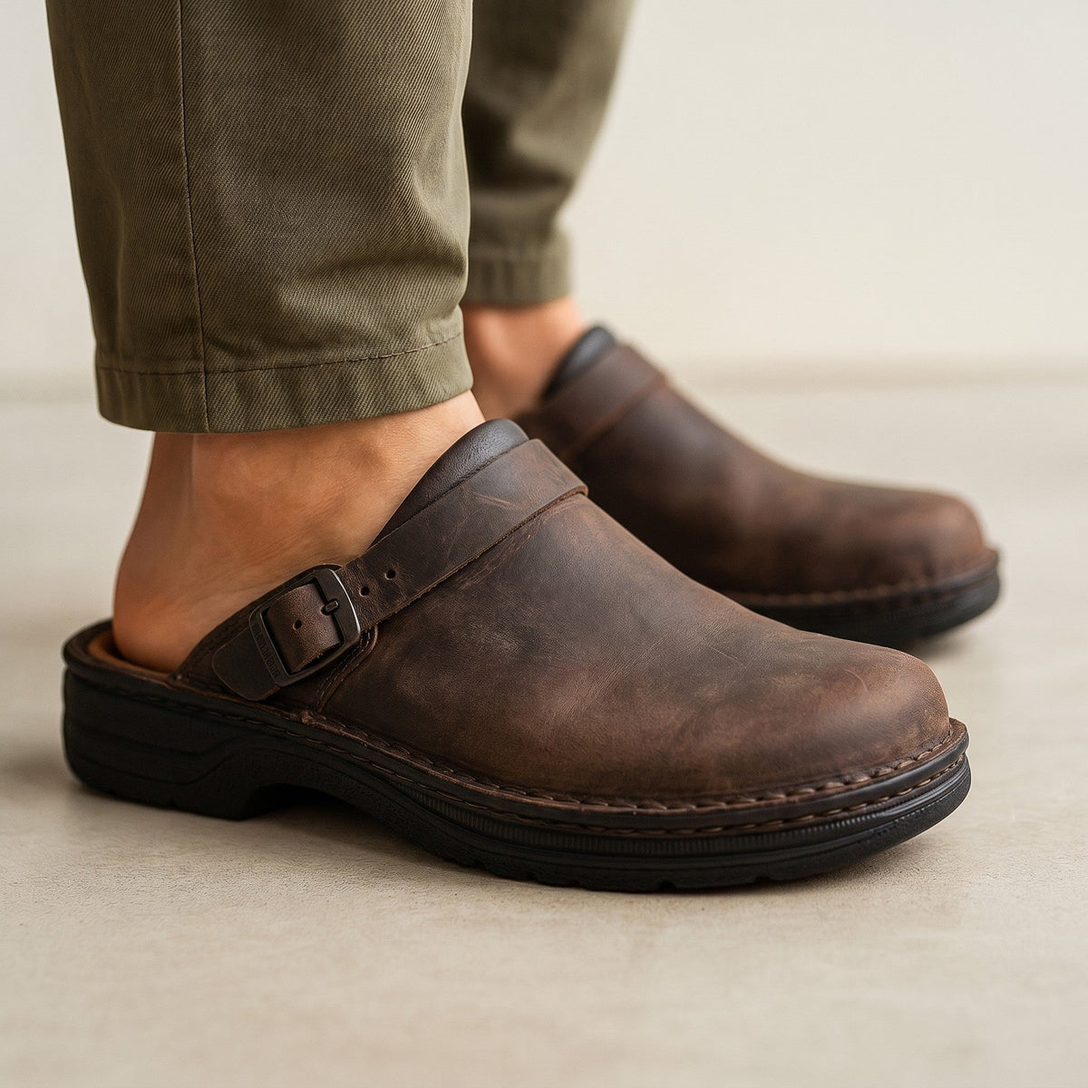 Brooklyn Buckled Suede Comfort Slides