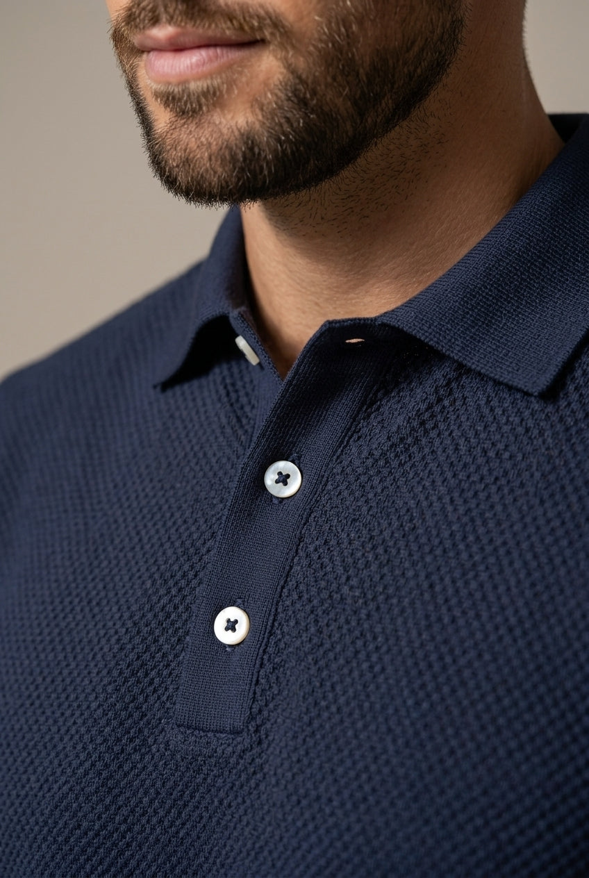 Shoreline Textured Polo & Shorts Set