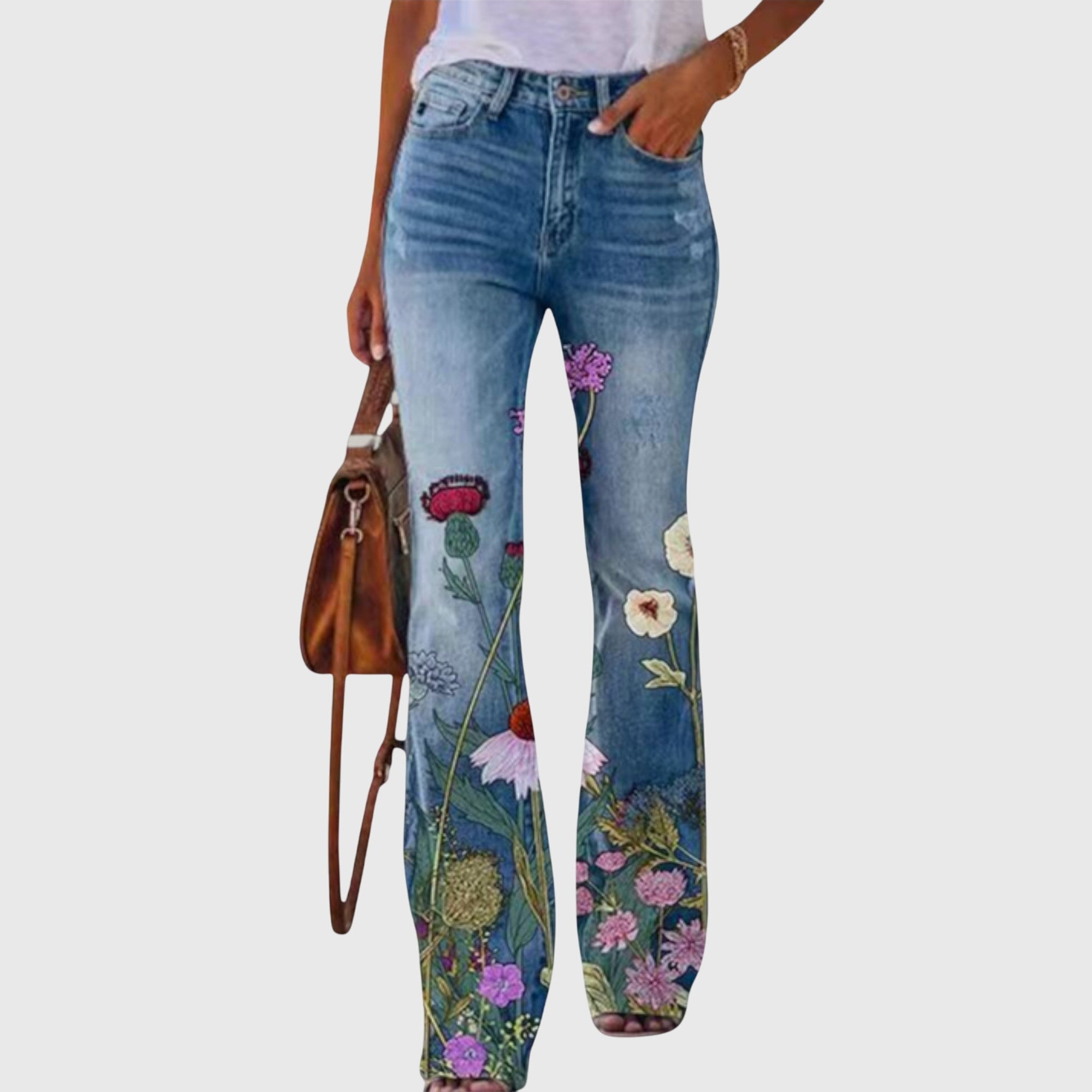 Thelma Floral Wide-Leg Denim