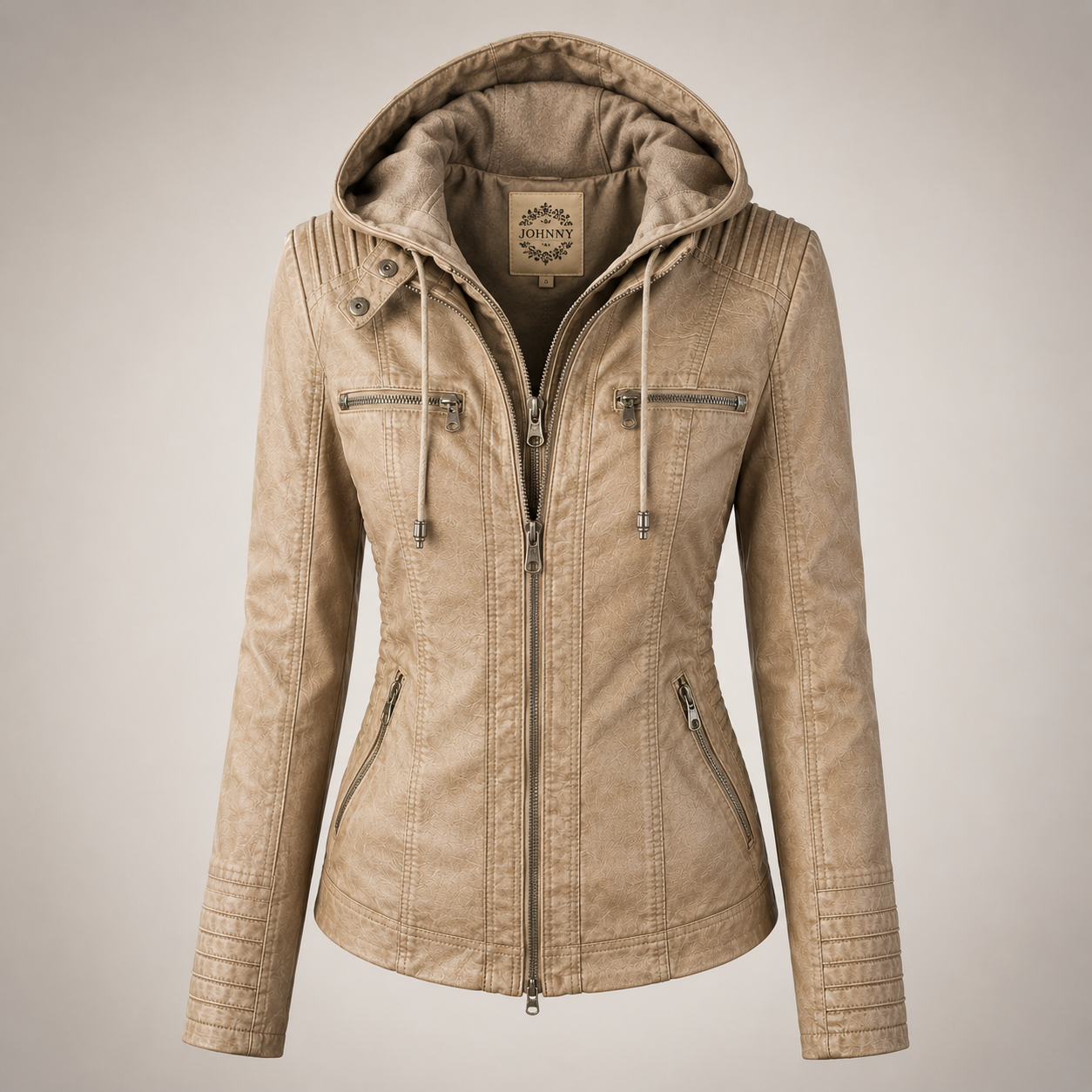 The Harper Hooded Moto Jacket