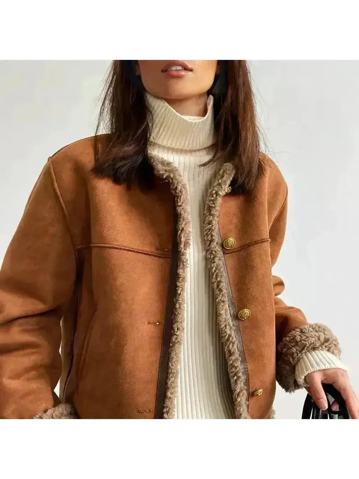 Siargo Shearling-Trimmed Suede Jacket