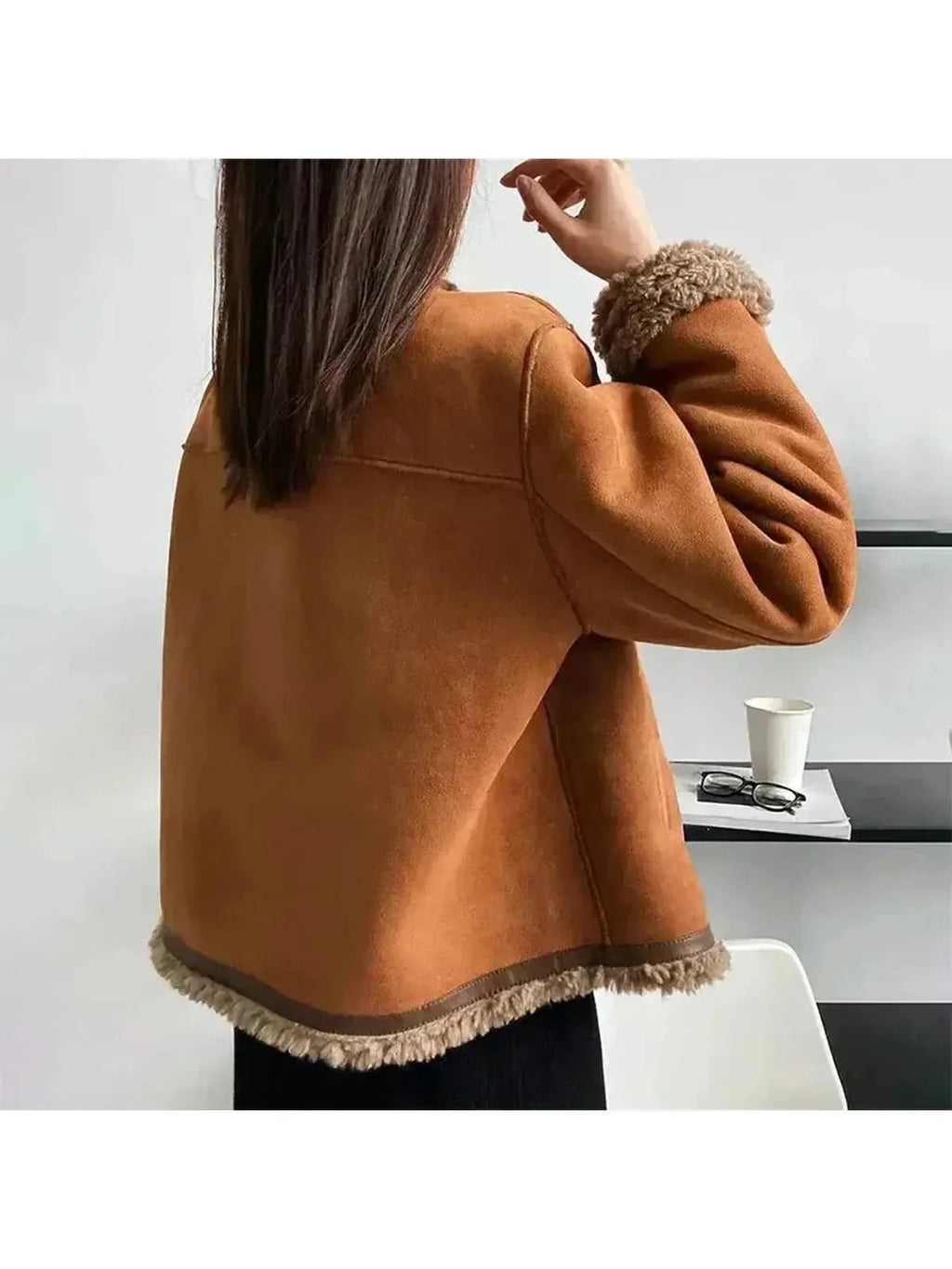 Siargo Shearling-Trimmed Suede Jacket