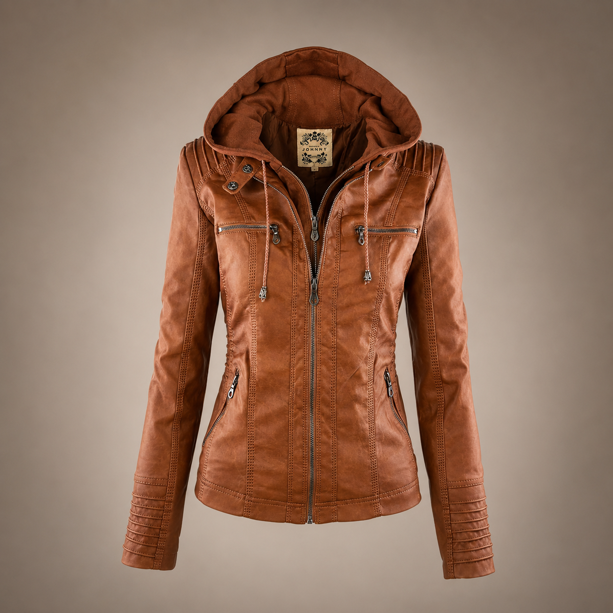 The Harper Hooded Moto Jacket