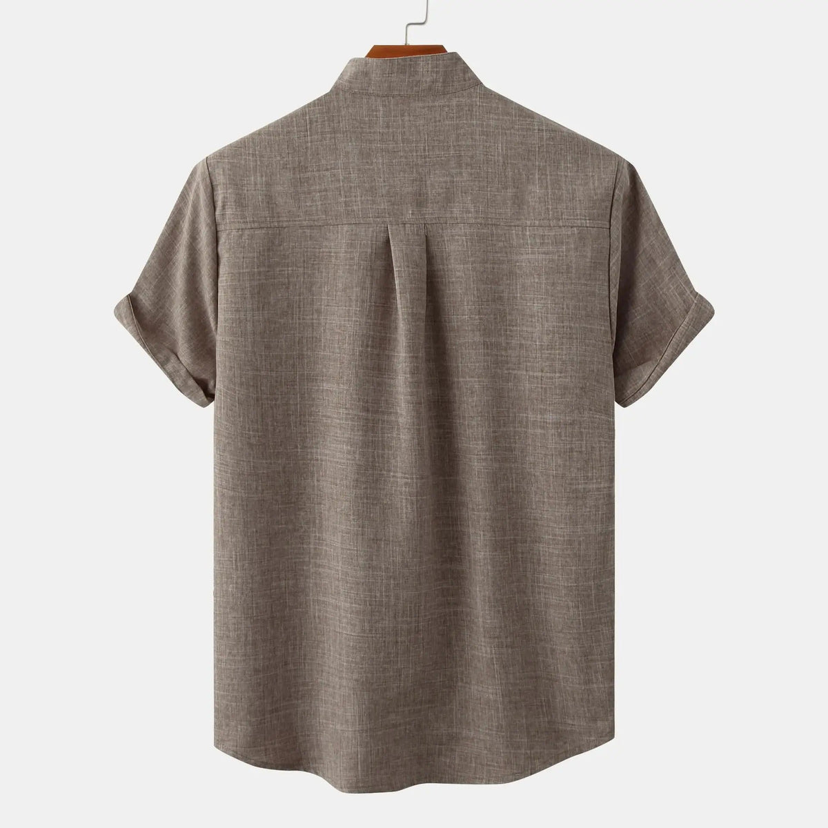 Sorrel Mandarin Cotton-Linen Shirt