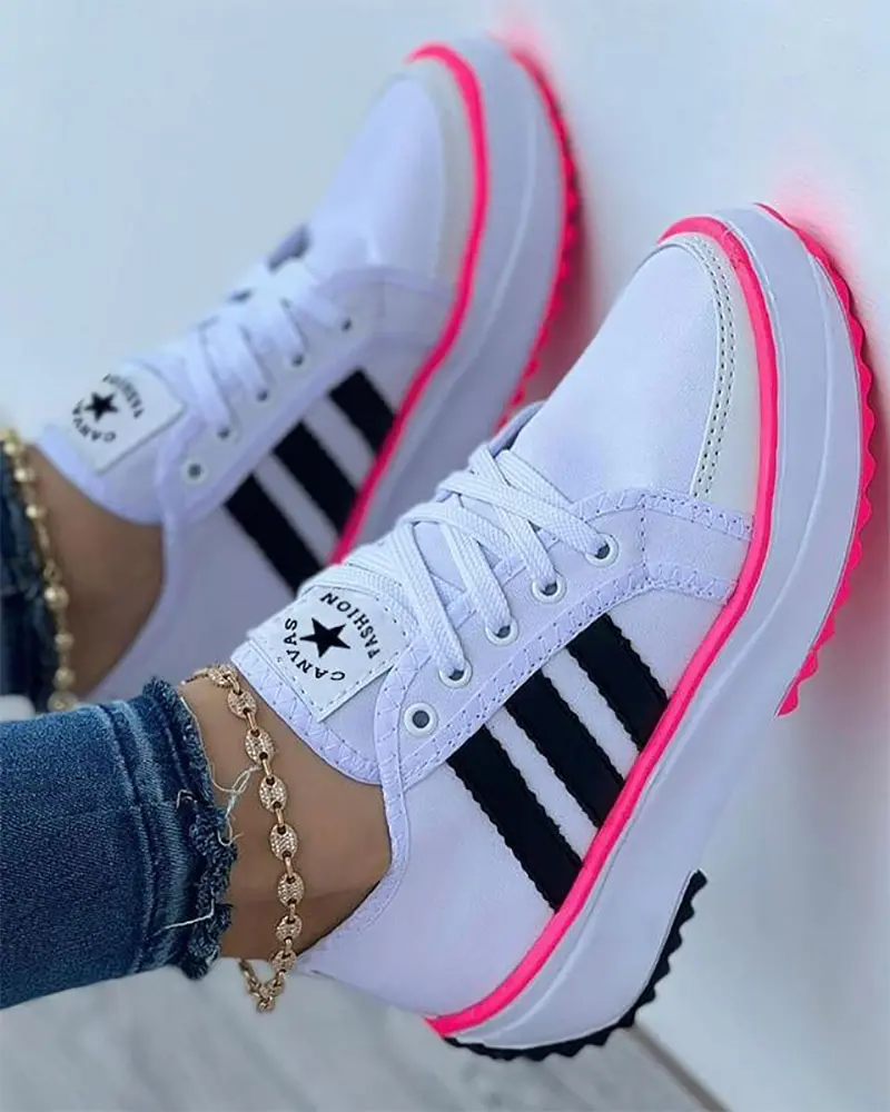 Myra Neon-Trim Sneakers