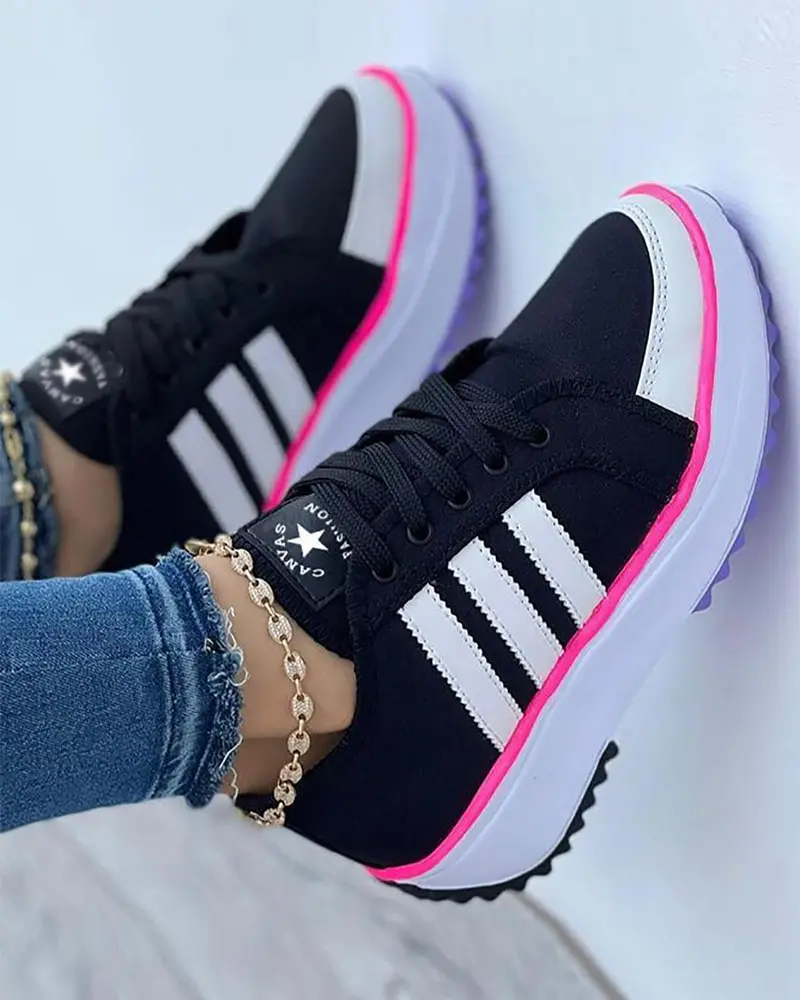 Myra Neon-Trim Sneakers