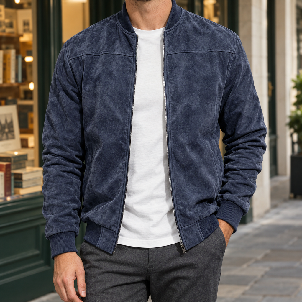 Remi Suede Bomber Jacket