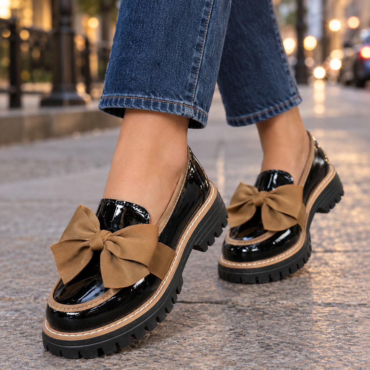 Helena Bow Chunky Loafers