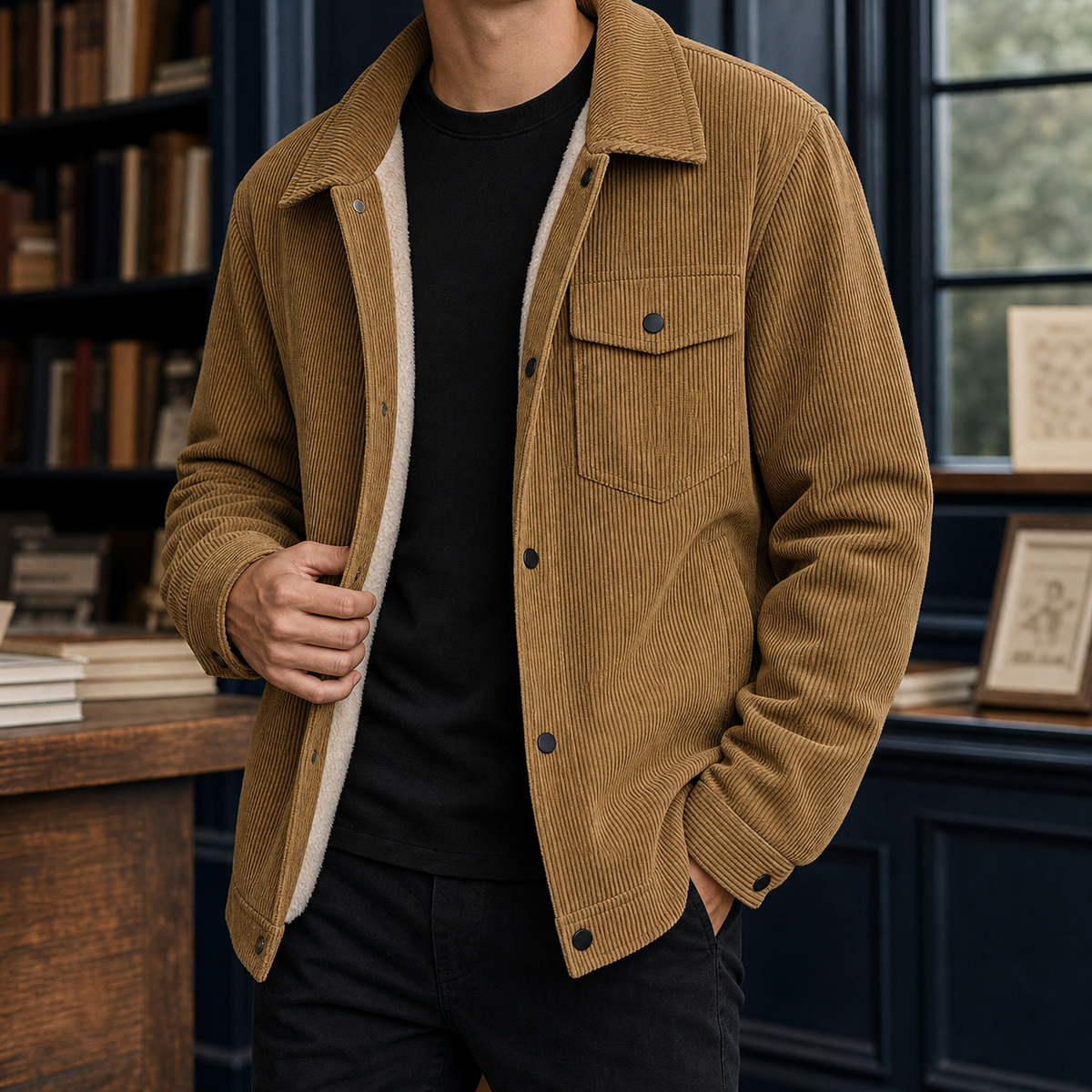 Twila Plush-Lined Corduroy Jacket