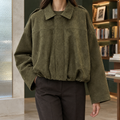 Darcey Cropped Suede Bubble Jacket