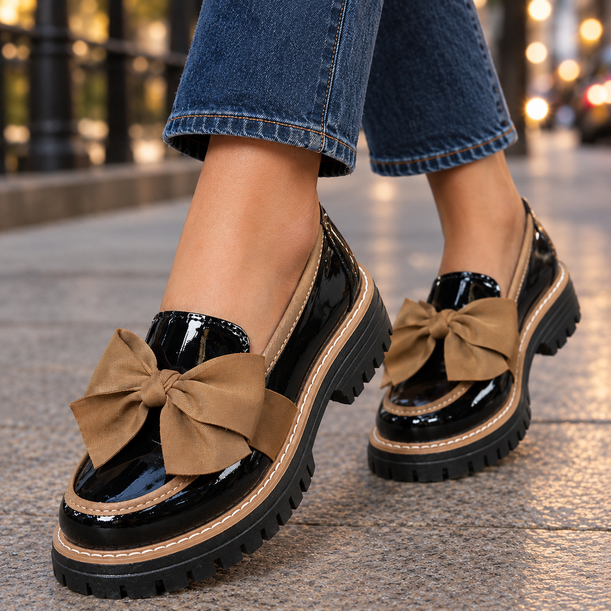 Helena Bow Chunky Loafers