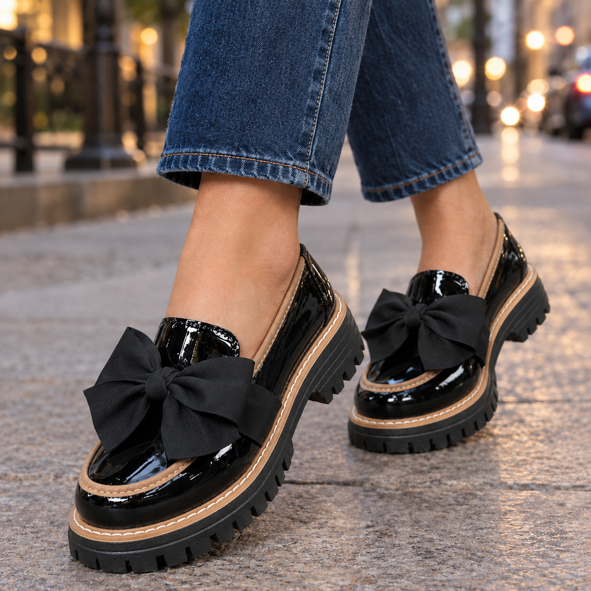 Helena Bow Chunky Loafers