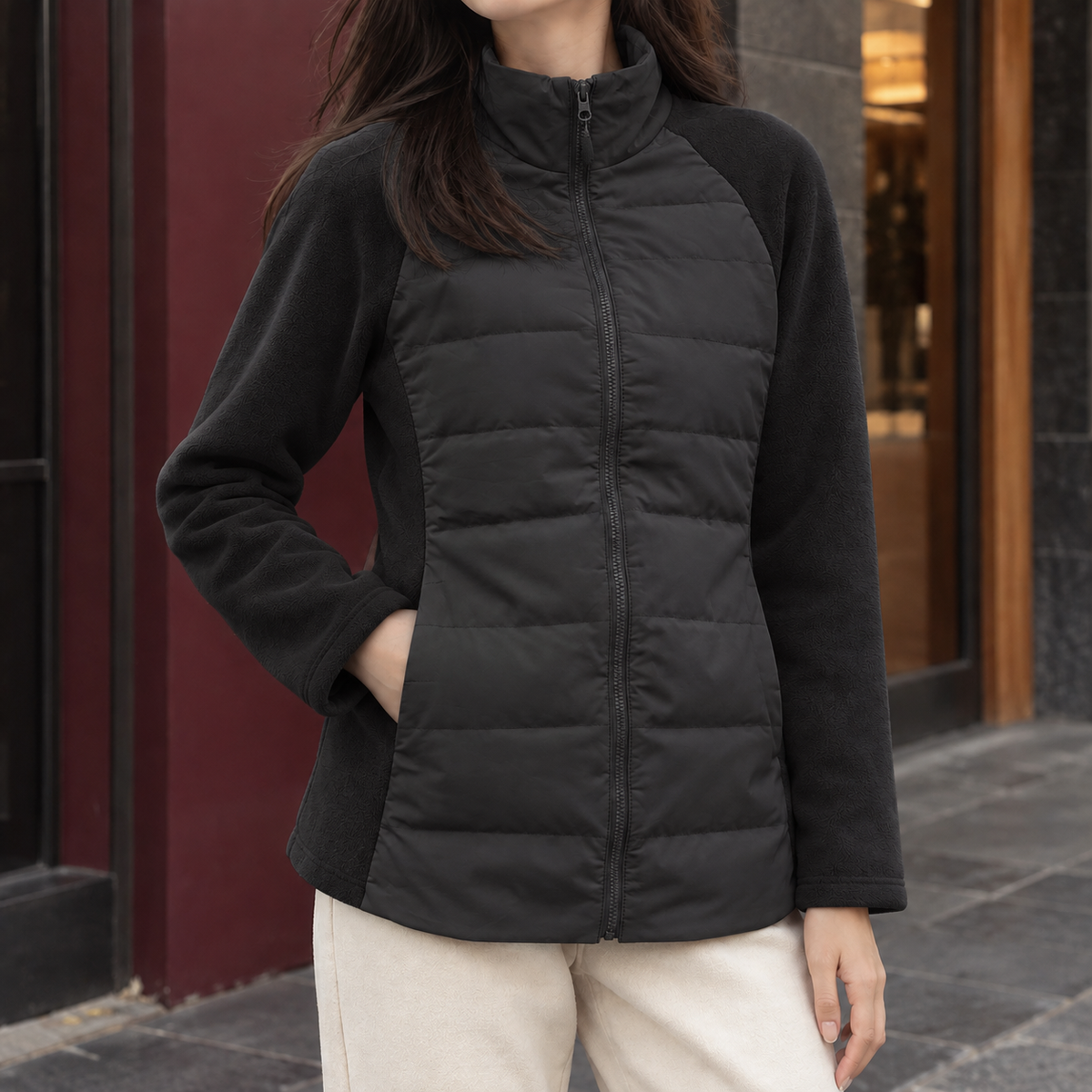 Millie Quilted Hybrid Jacket
