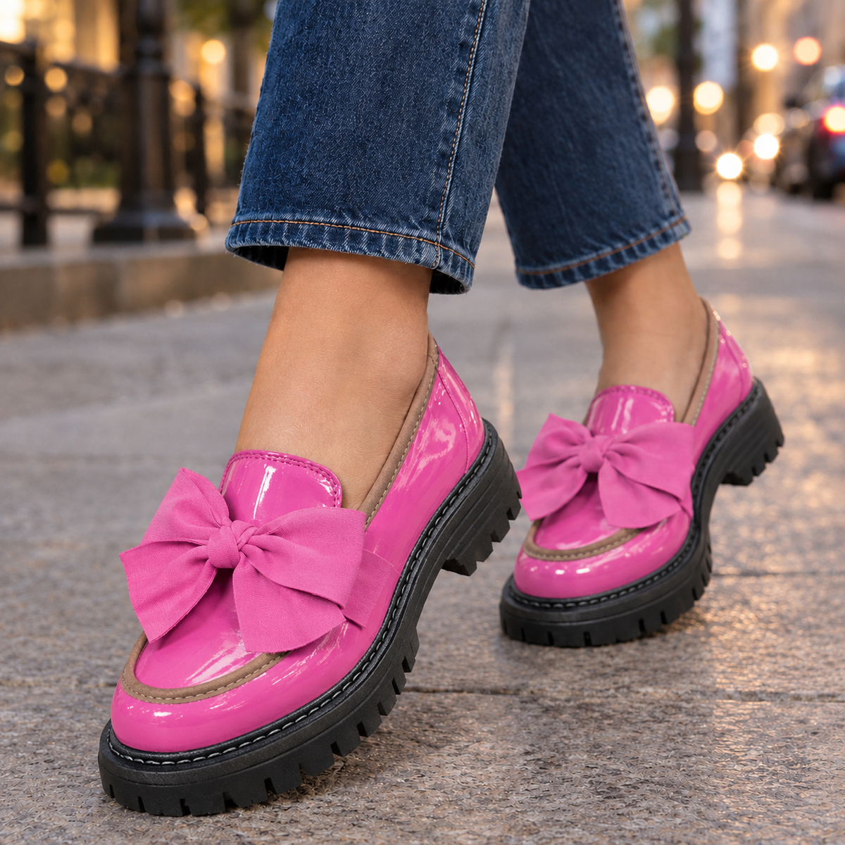 Helena Bow Chunky Loafers
