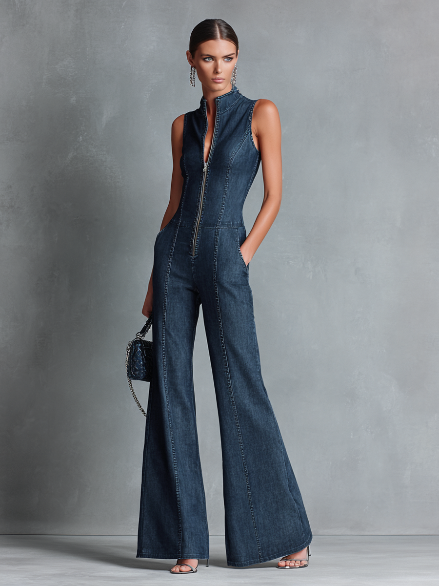 Kaikoura Wide-Leg Denim Jumpsuit