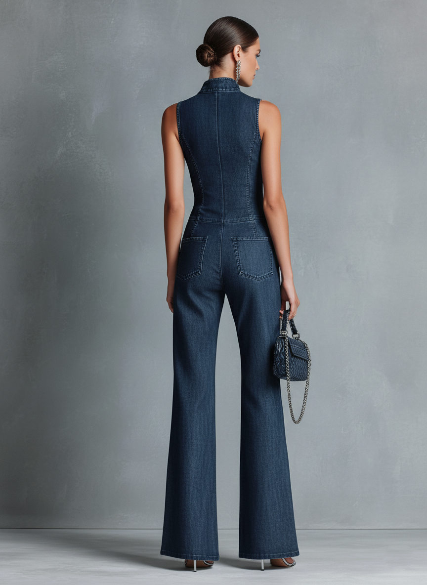 Kaikoura Wide-Leg Denim Jumpsuit