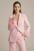 Dewberry Feather Cuff Suit Set