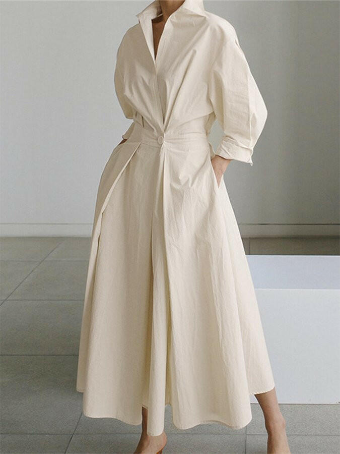 Valerie Tailored Pleated Shirt Dress