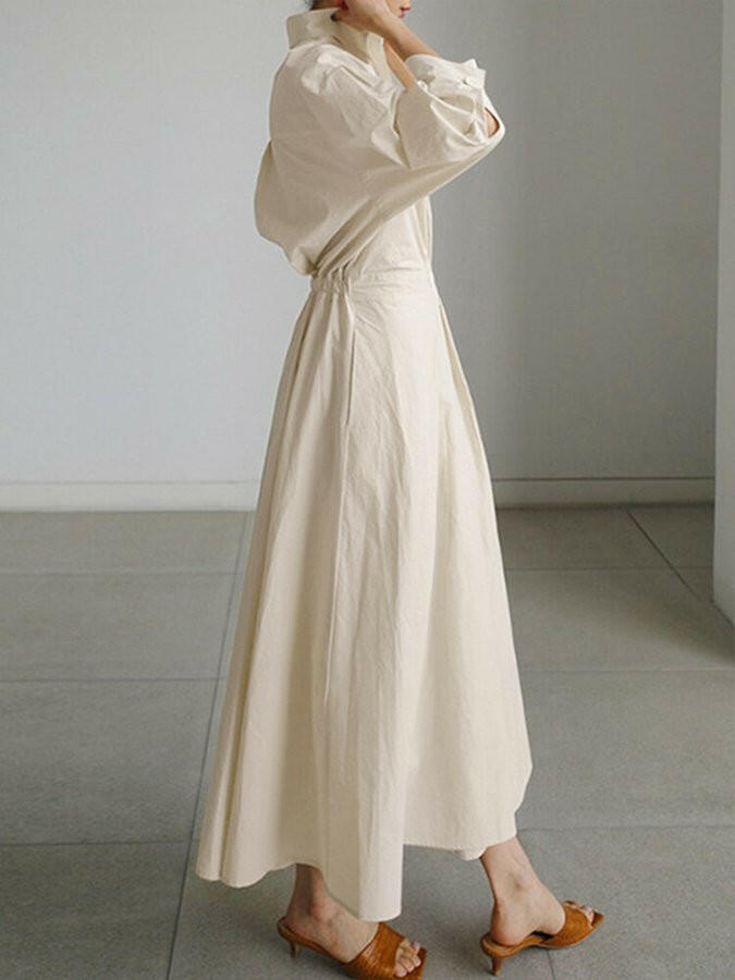 Valerie Tailored Pleated Shirt Dress