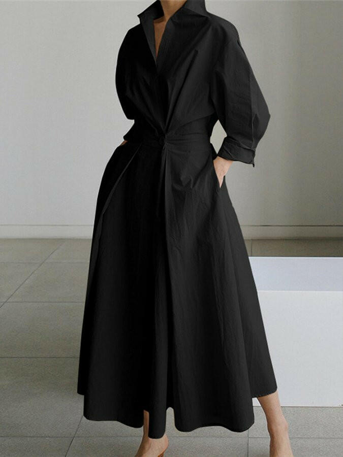 Valerie Tailored Pleated Shirt Dress