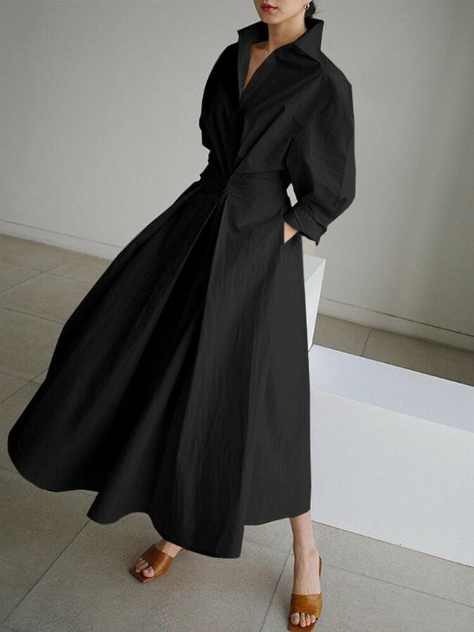 Valerie Tailored Pleated Shirt Dress