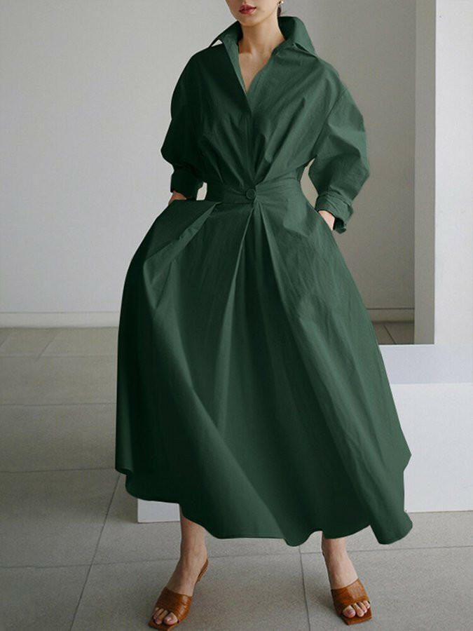 Valerie Tailored Pleated Shirt Dress