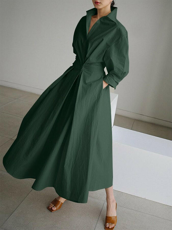 Valerie Tailored Pleated Shirt Dress