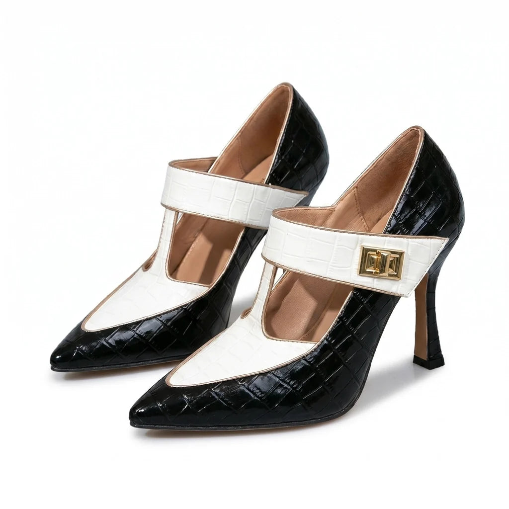 Cassian Croc-Embossed Heels